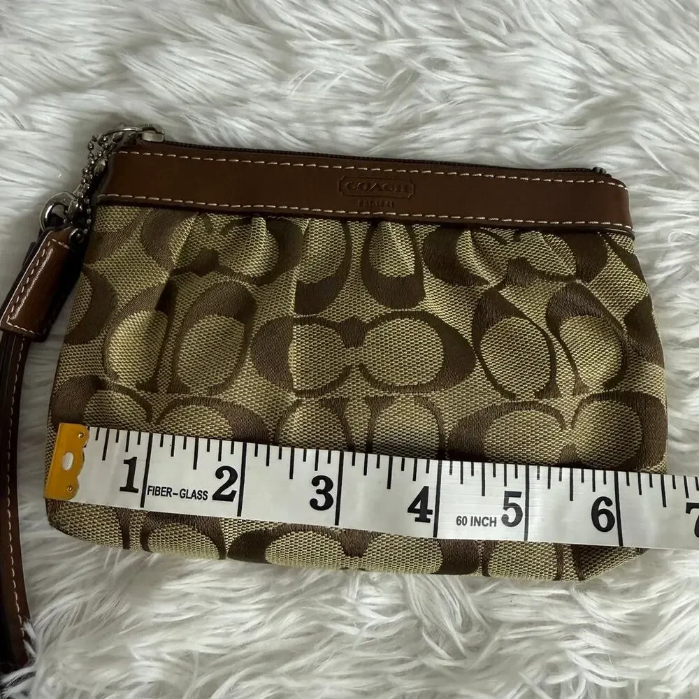 COACH y2k Brown Signature Canvas Wristlet